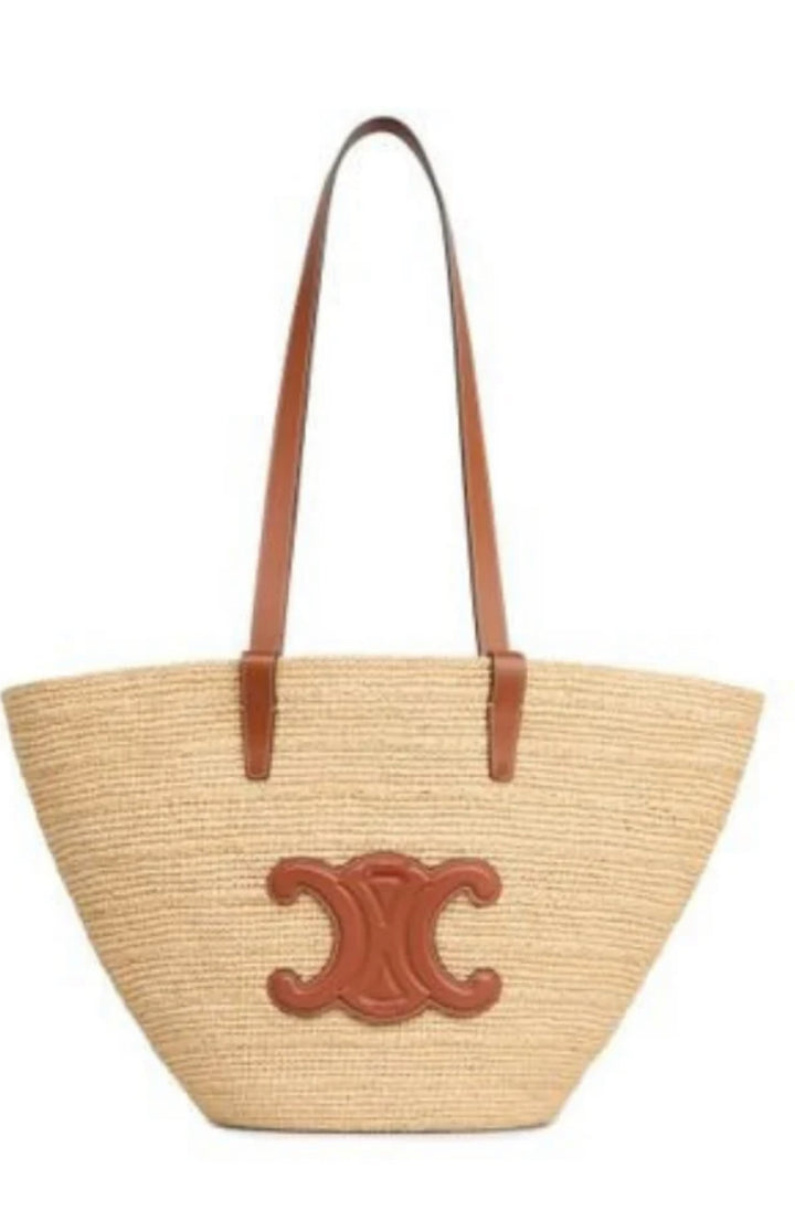 Strohtasche „Sunny“ in braun und schwarz