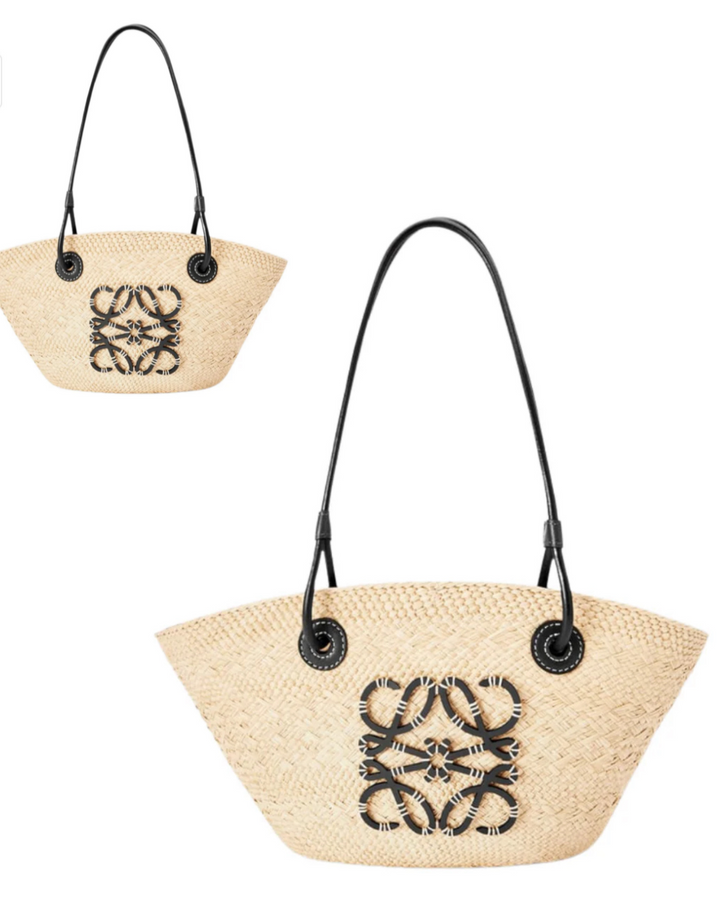 Elegante Strohtasche „Stella“ in braun und schwarz