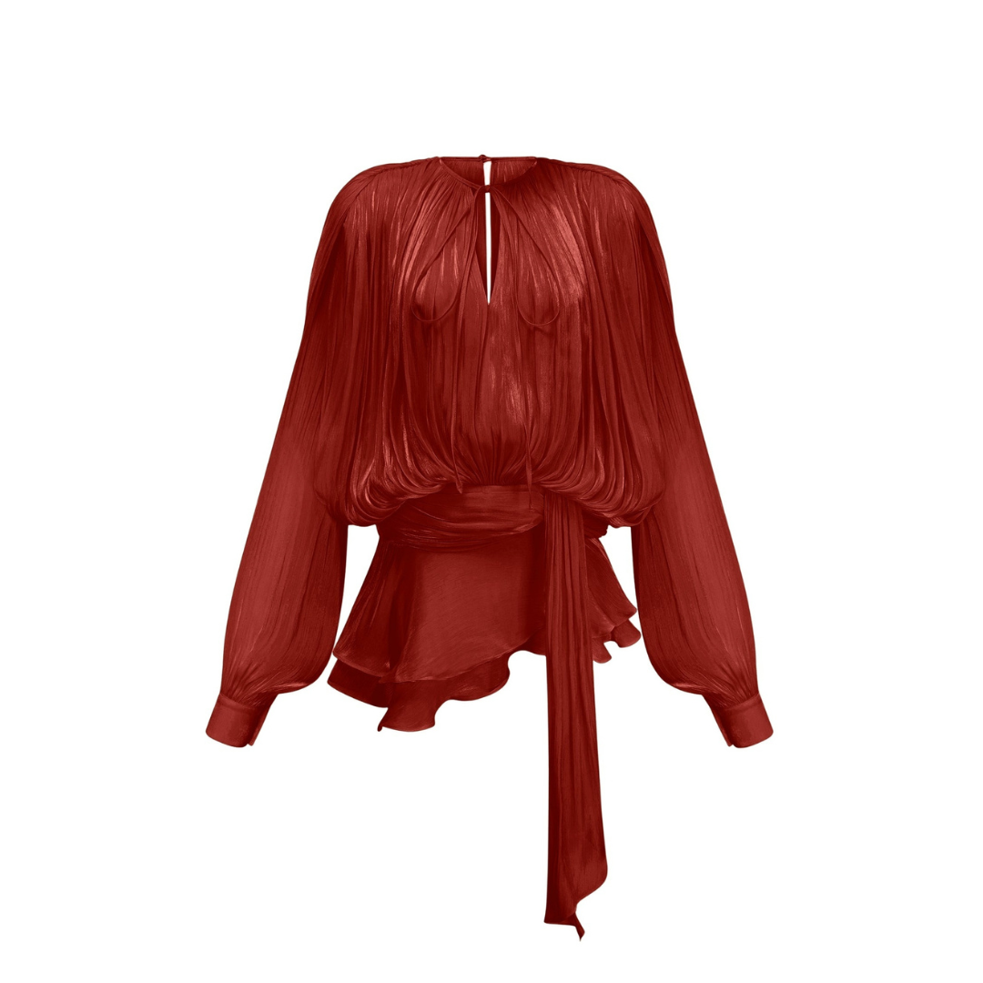 Silhouetten-Kleid "Grace" - in creme, rot & schwarz
