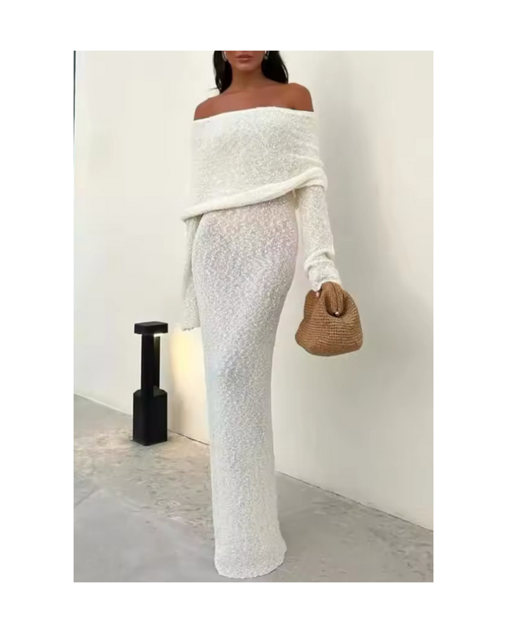 One-Shoulder Strickkleid