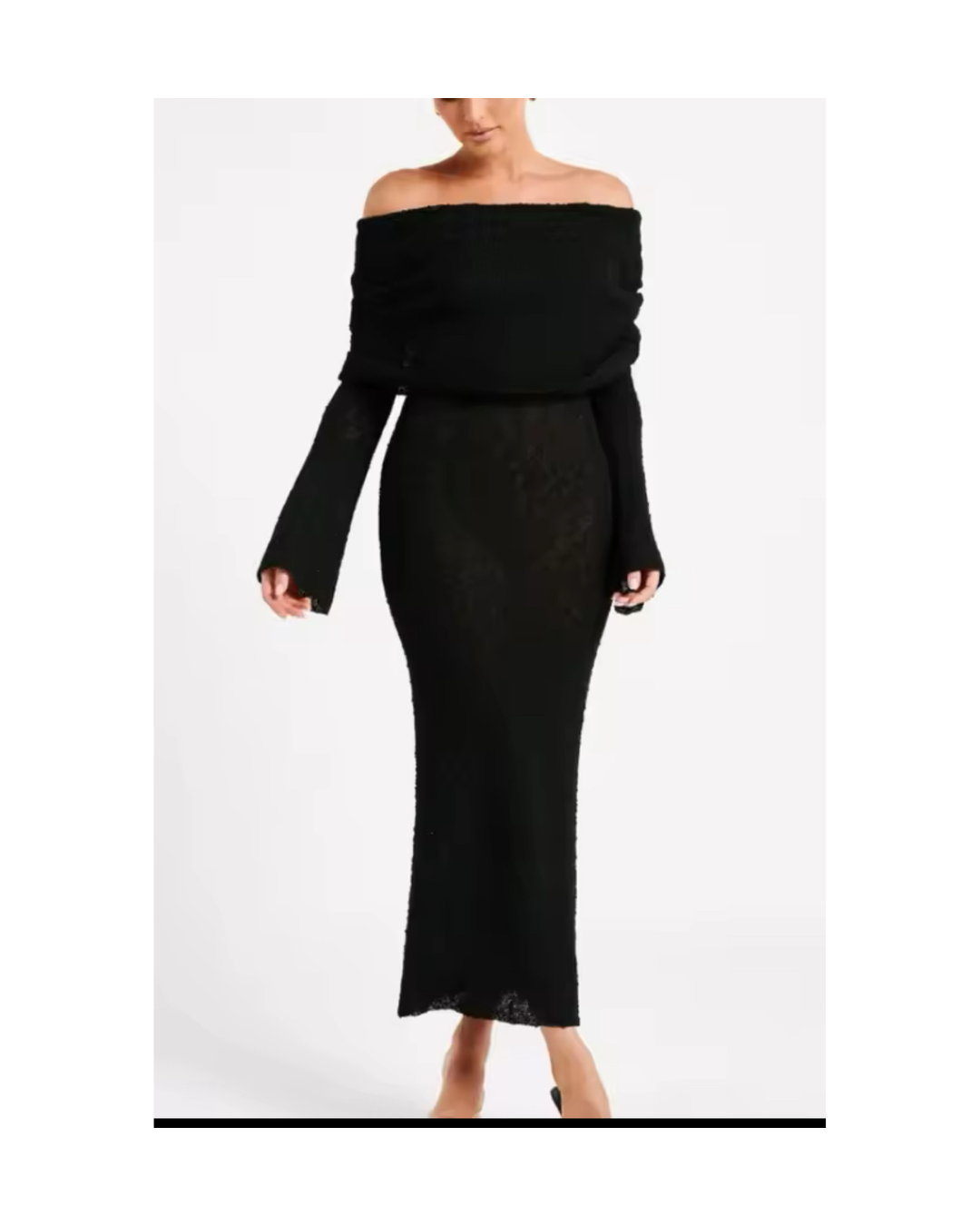 One-Shoulder Strickkleid