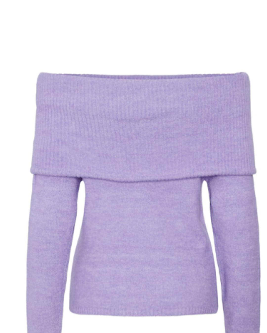 Off-Shoulder Pullover - weiß, schwarz, lavendel