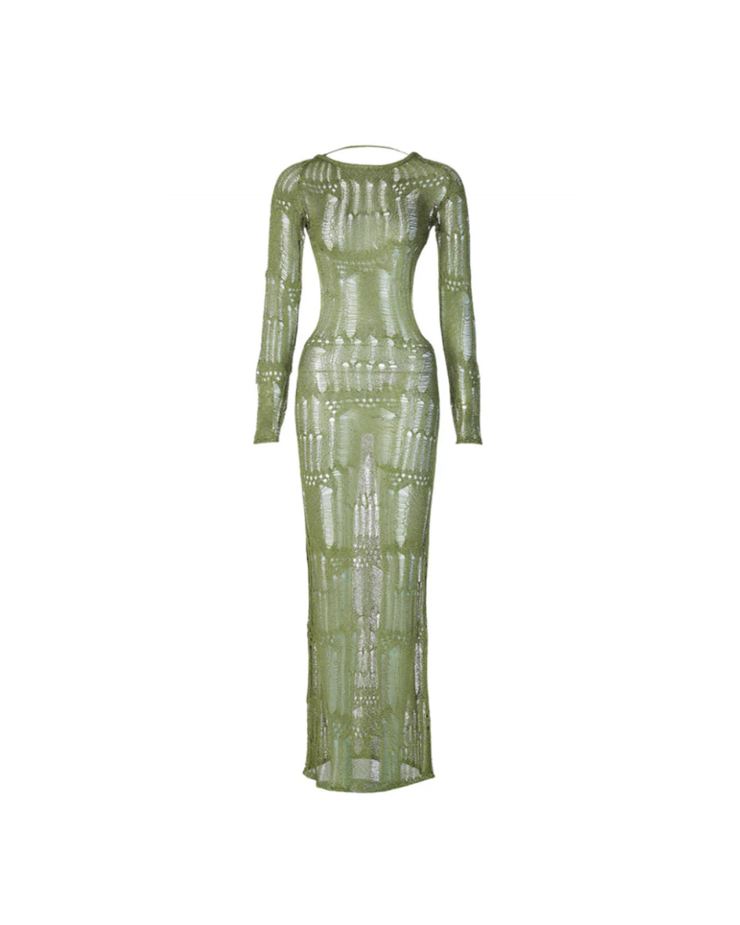 GeoGlam Maxi-Strickkleid in grün