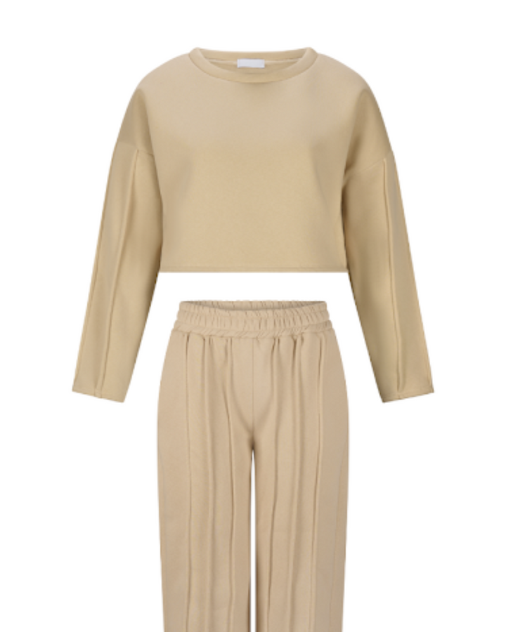 Komfort-Joggerset „Helena“ in beige und schwarz