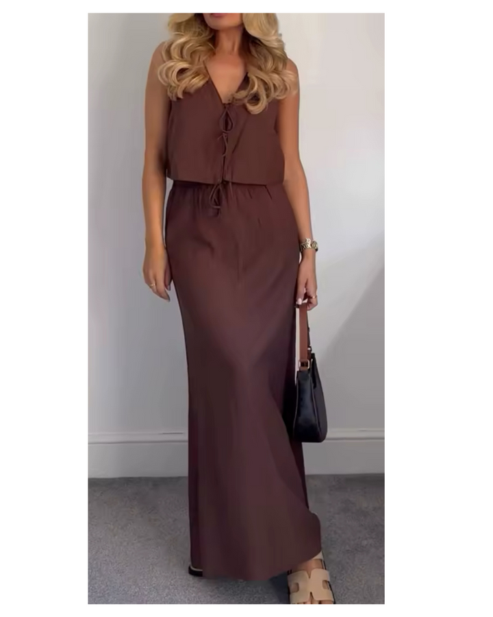 Zweiteiliges Set „EarthCharme“ in schwarz, beige und braun