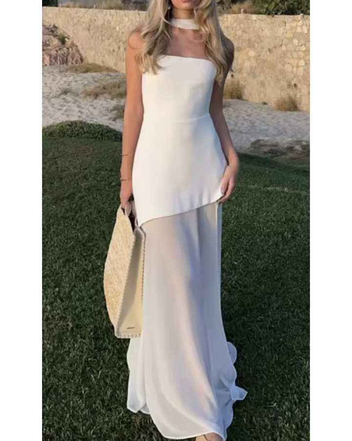 Abendkleid „AsymmetricGrace“ in rot, schwarz, weiß