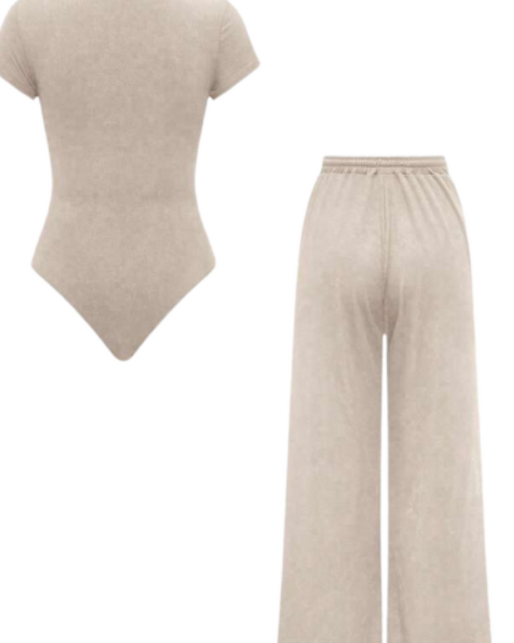 Kombiset „Pia“ mit Body und Hose in creme