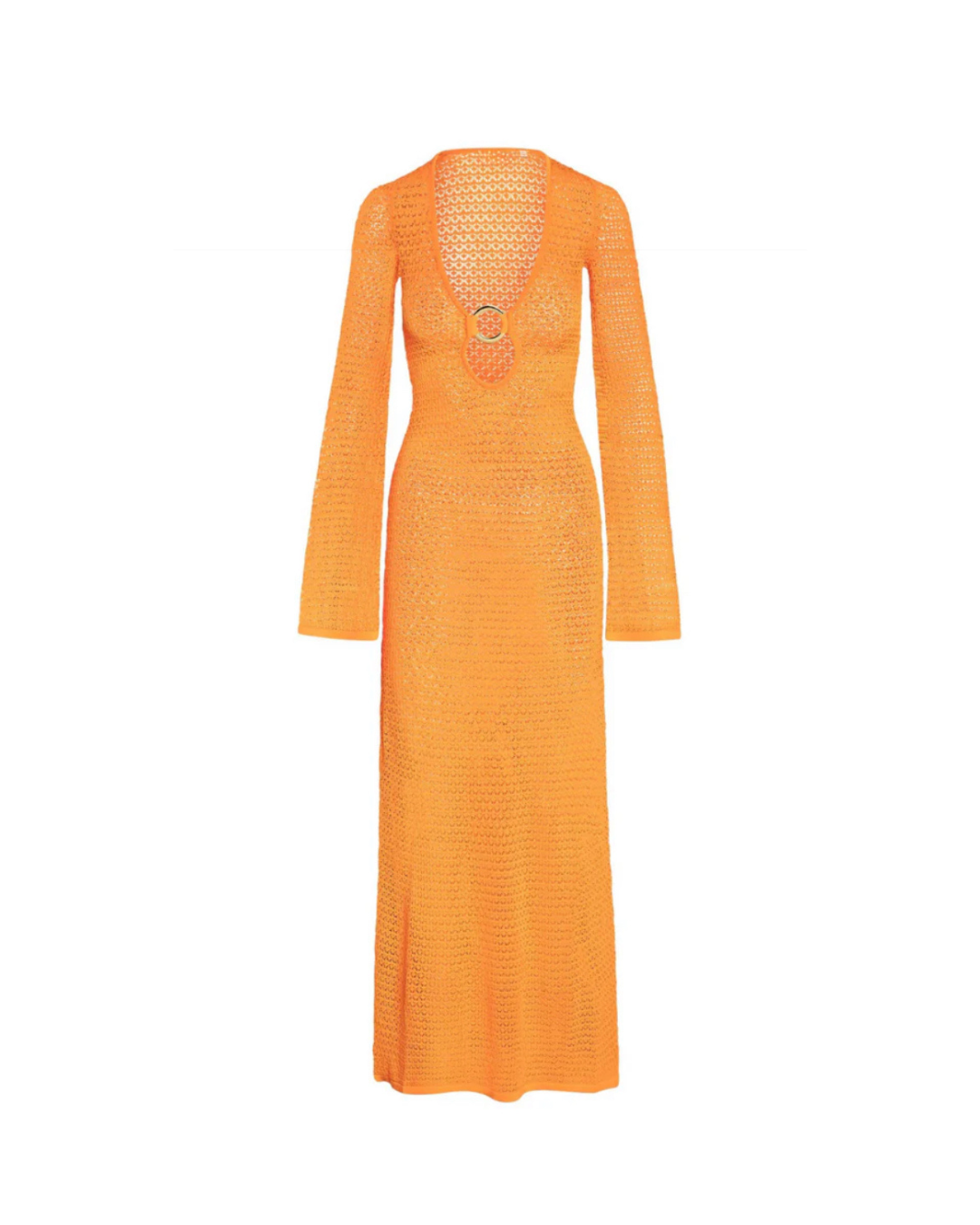 Häkelkleid „Mara“ mit tiefem Ausschnitt - in lila und gelb
