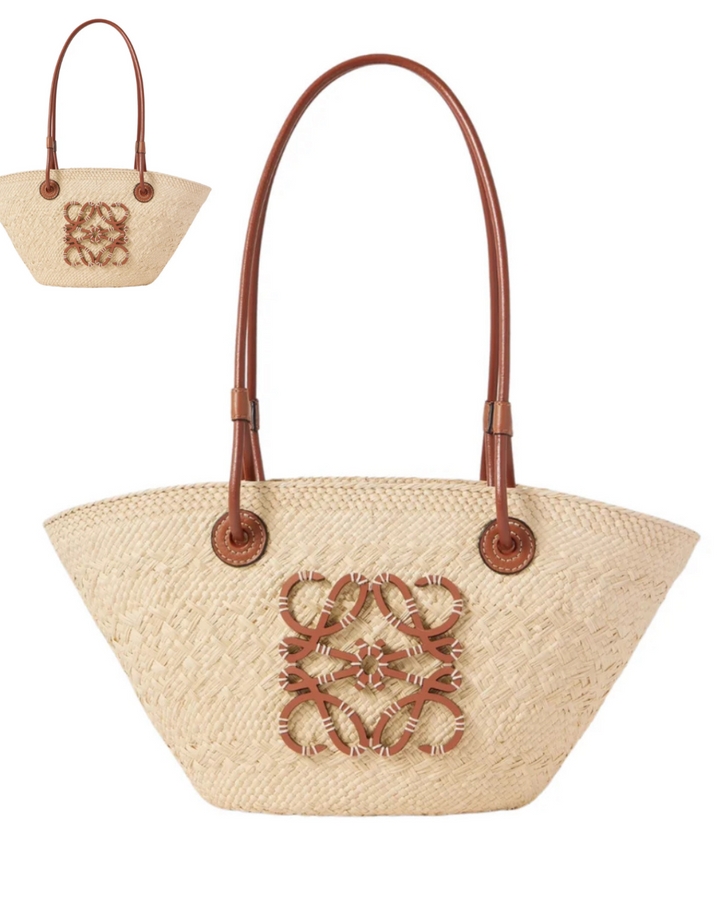 Elegante Strohtasche „Stella“ in braun und schwarz