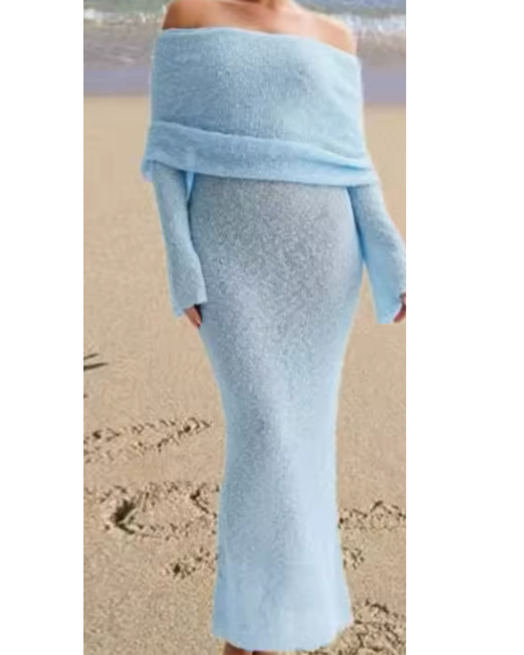 One-Shoulder Strickkleid