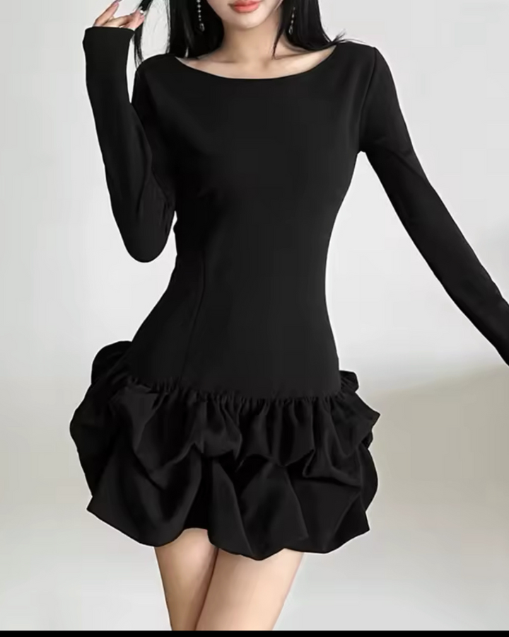 Schwarzes Ballon-Kleid „Kira“