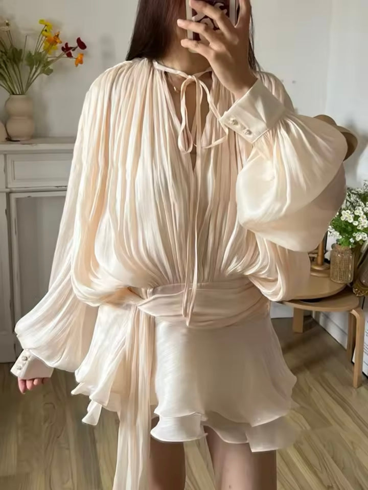 Silhouetten-Kleid "Grace" - in creme, rot & schwarz