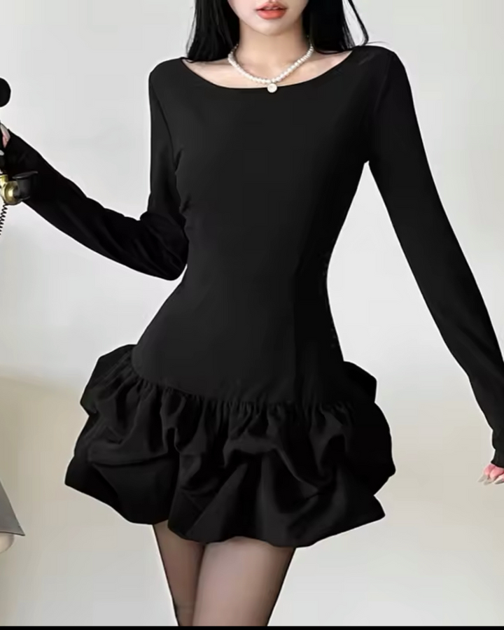 Schwarzes Ballon-Kleid „Kira“