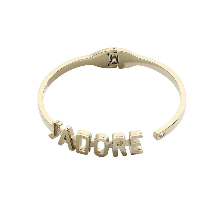 Edelstahl-Armband "J`ADORE" - gold, silber