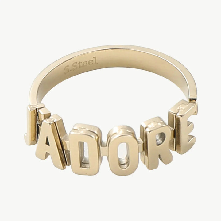 Edelstahl-Ring "J`ADORE" in gold und silber