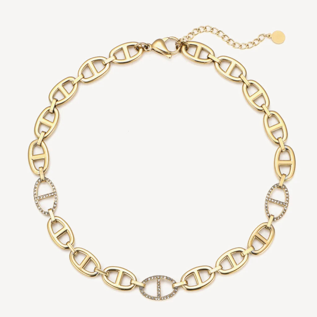 Edelstahl-Zirkon Kette "Chrissi"