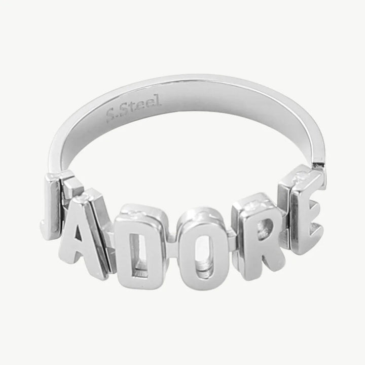 Edelstahl-Ring "J`ADORE" in gold und silber