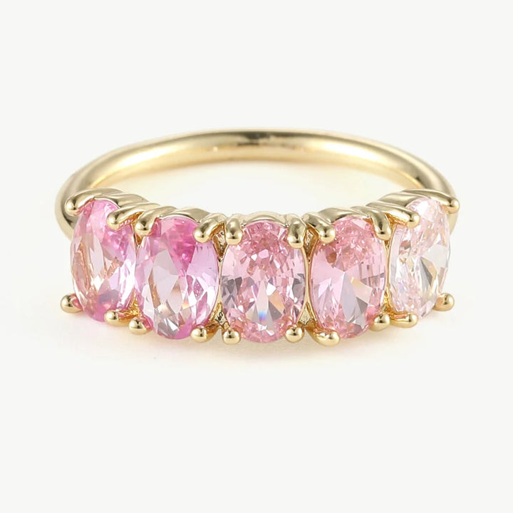 Zirkon-Kupferring "Emilia" - weiß, rosa, lila, bunt