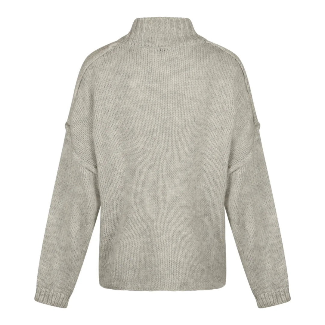 Zweiteiler "Kira" - Pullover mit Rock in grau, beige und schwarz