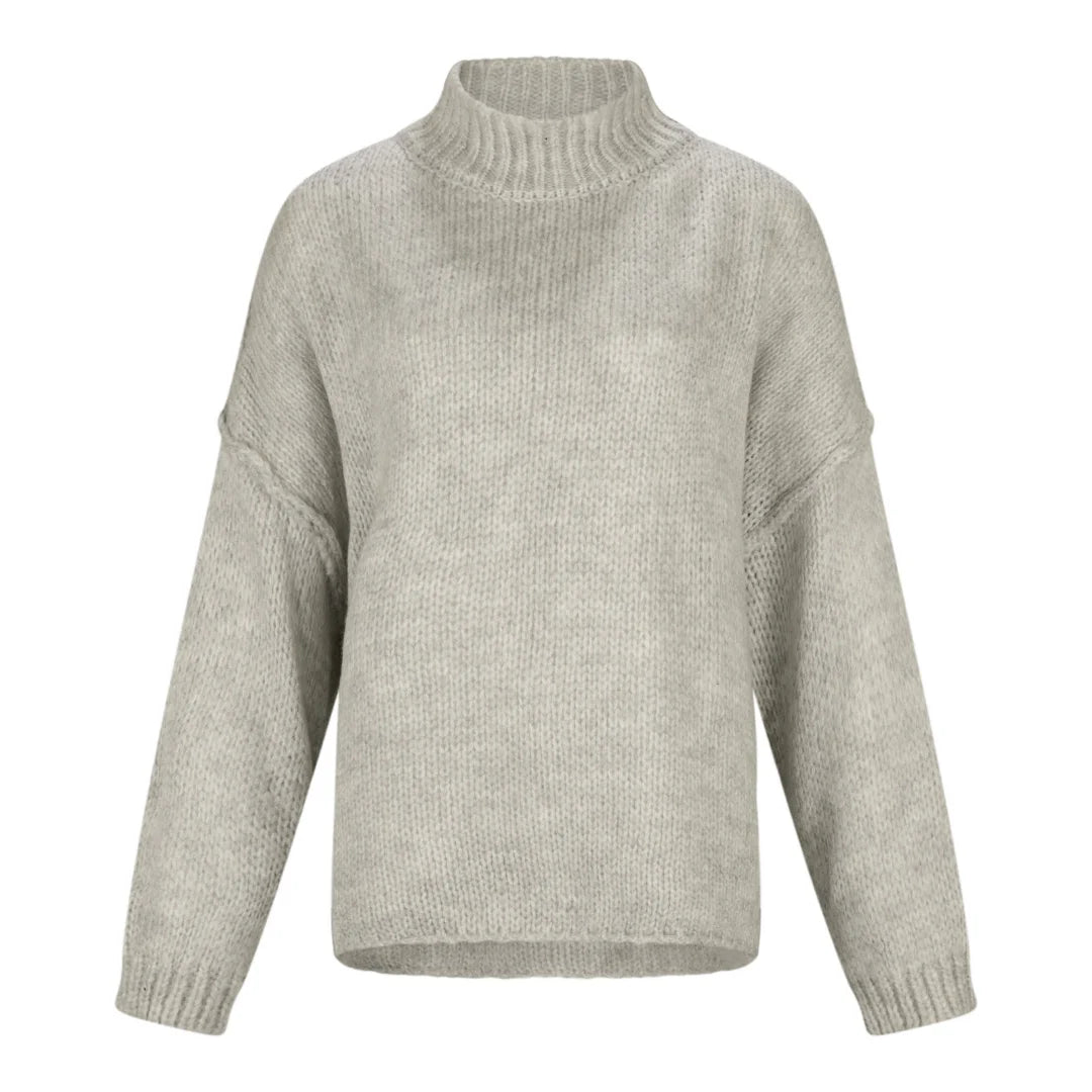 Zweiteiler "Kira" - Pullover mit Rock in grau, beige und schwarz