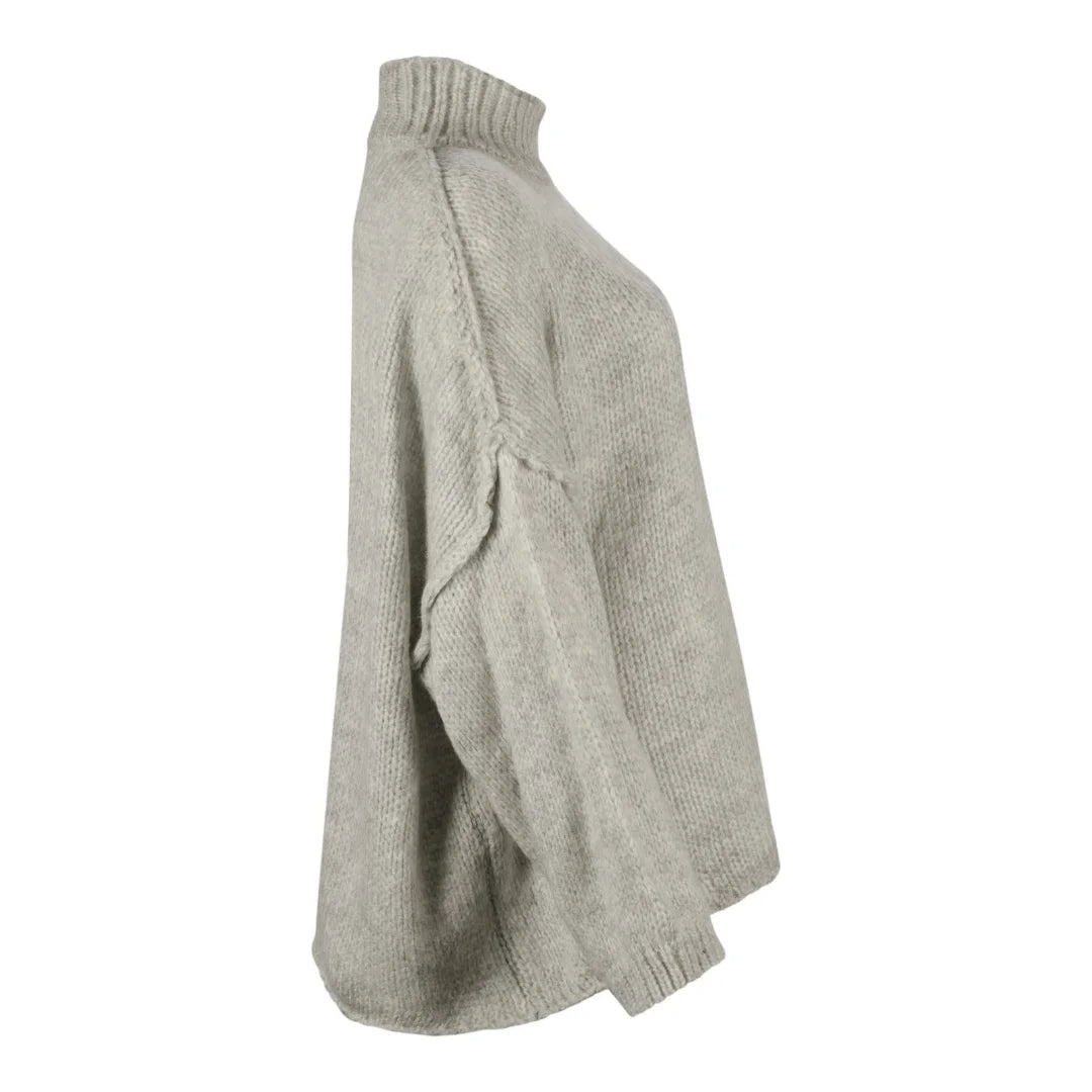 Zweiteiler "Kira" - Pullover mit Rock in grau, beige und schwarz