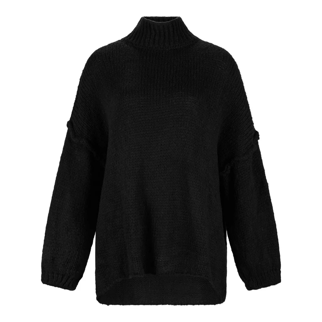 Zweiteiler "Kira" - Pullover mit Rock in grau, beige und schwarz