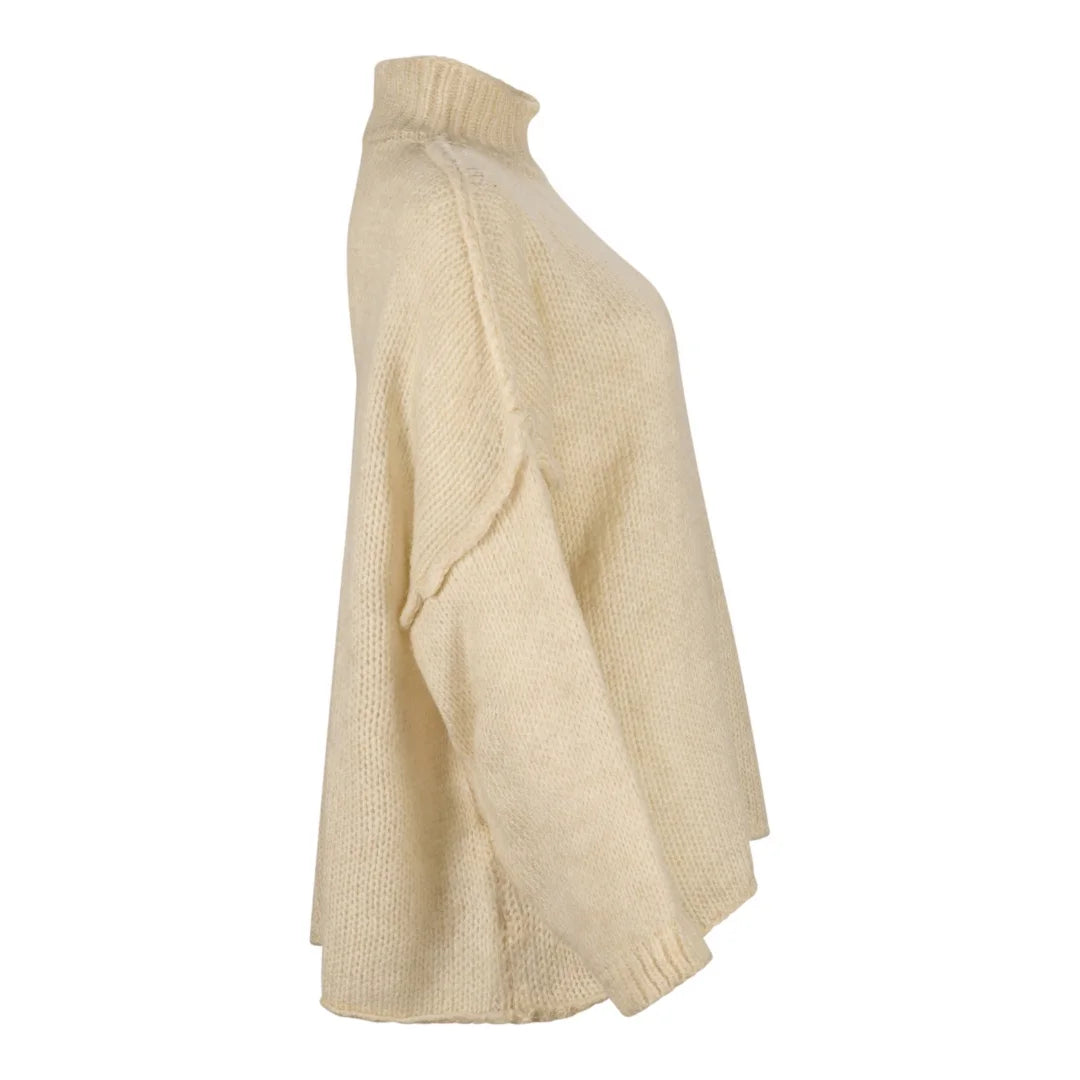 Zweiteiler "Kira" - Pullover mit Rock in grau, beige und schwarz