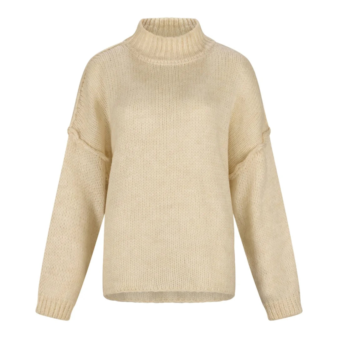 Zweiteiler "Kira" - Pullover mit Rock in grau, beige und schwarz